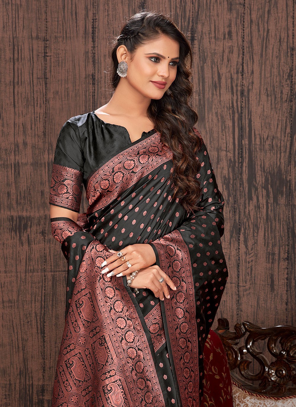 Trendy Border Work Banarasi Silk Saree - S2833