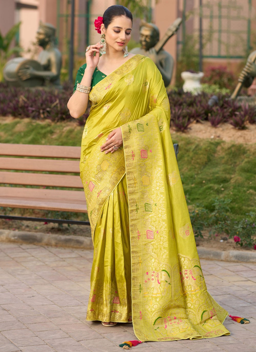 Swarovski Silk Gold Contemporary Saree S15103