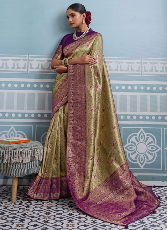 Green Kanjivaram Silk Contemporary Saree Weaving Zari S19817