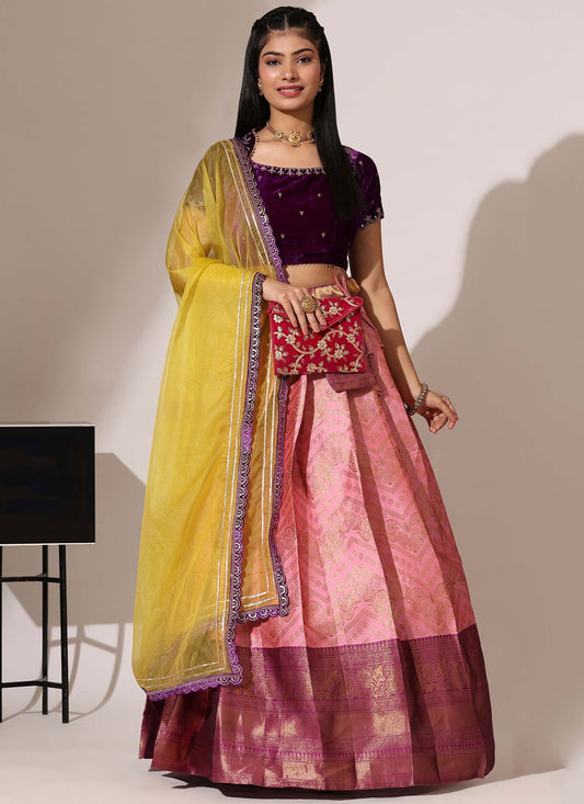 Weaving Zari Silk A - Line Lehenga - L2961