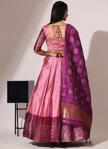 Weaving Zari Silk A - Line Lehenga - L2966