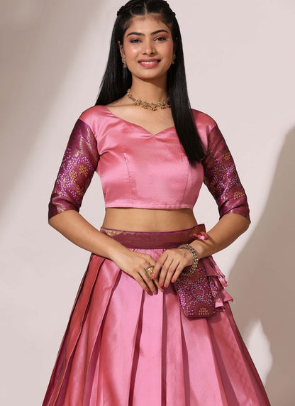 Weaving Zari Silk A - Line Lehenga - L2966