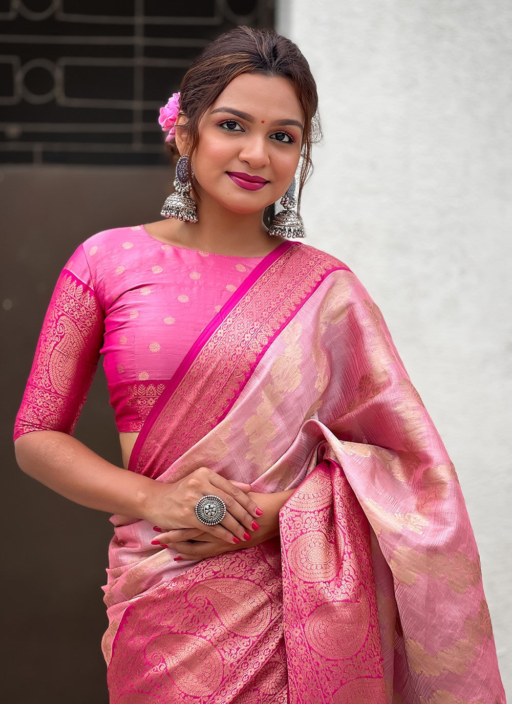 Trendy Weaving Zari Silk, Tissue Saree - S8870