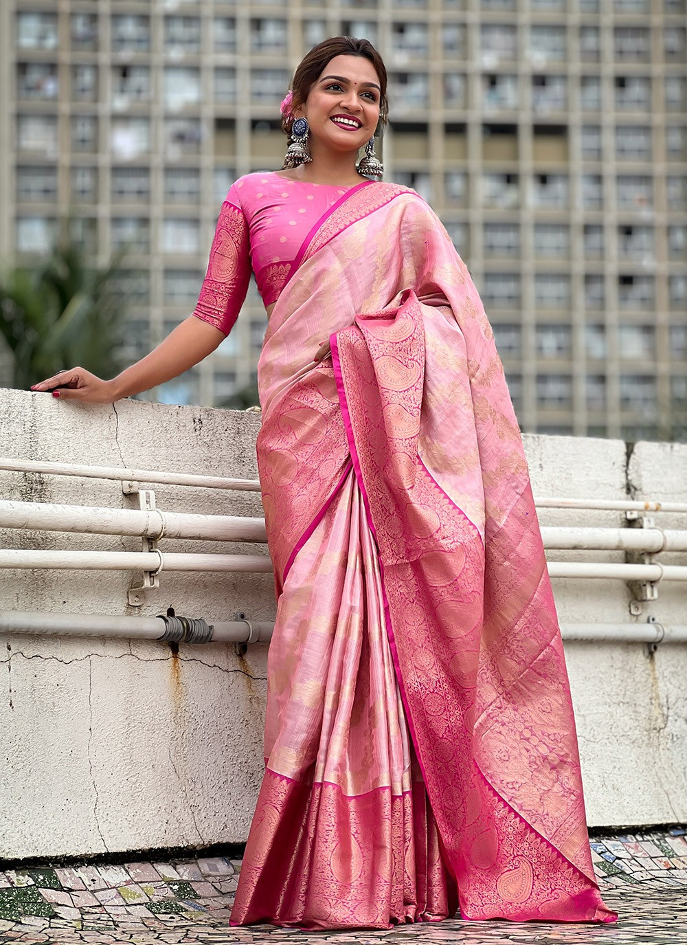 Trendy Weaving Zari Silk, Tissue Saree - S8870