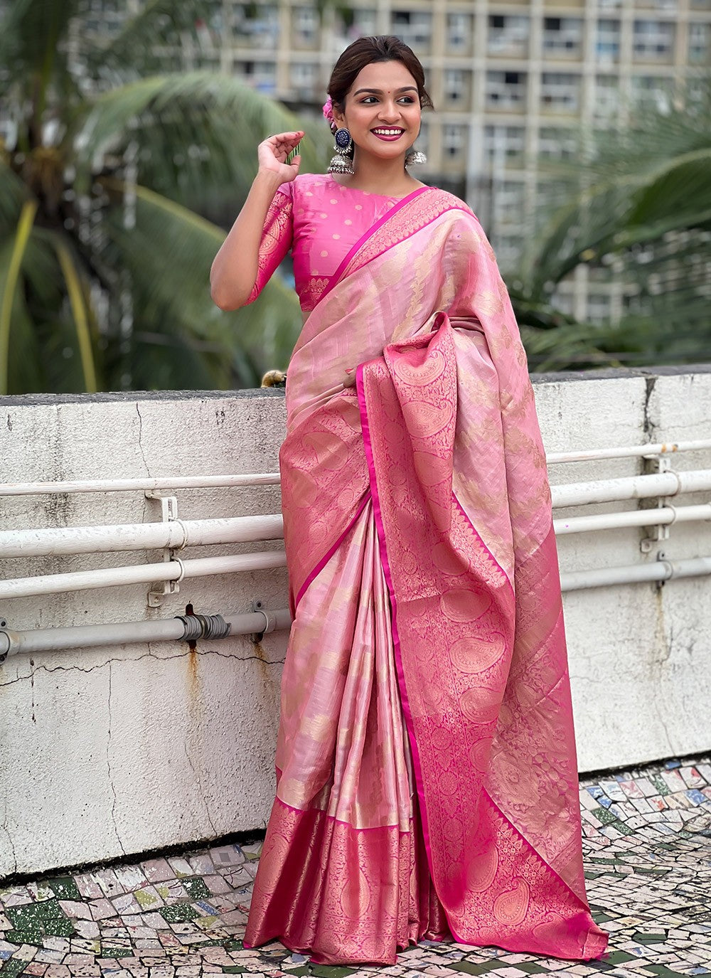 Trendy Weaving Zari Silk, Tissue Saree - S8870
