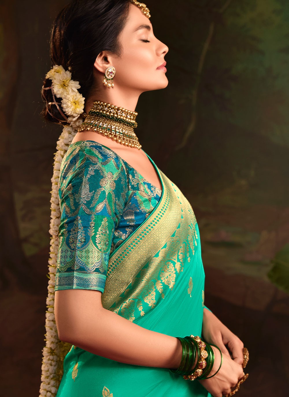 Weaving Zari Pure Dola Saree - S12085