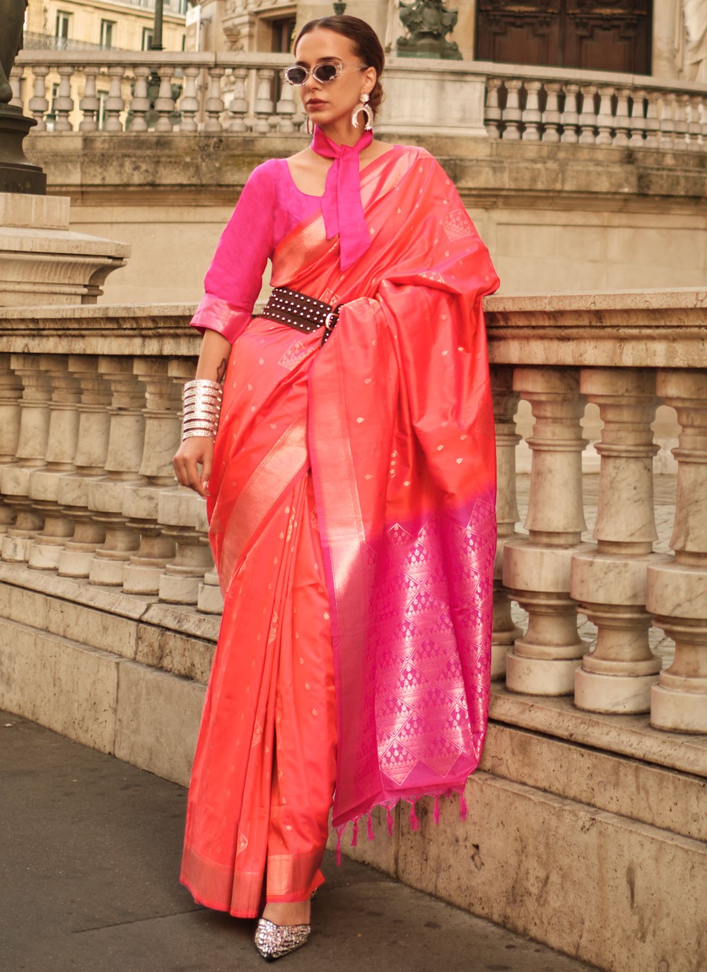 Contemporary Weaving Zari Handloom Silk Saree - S4153