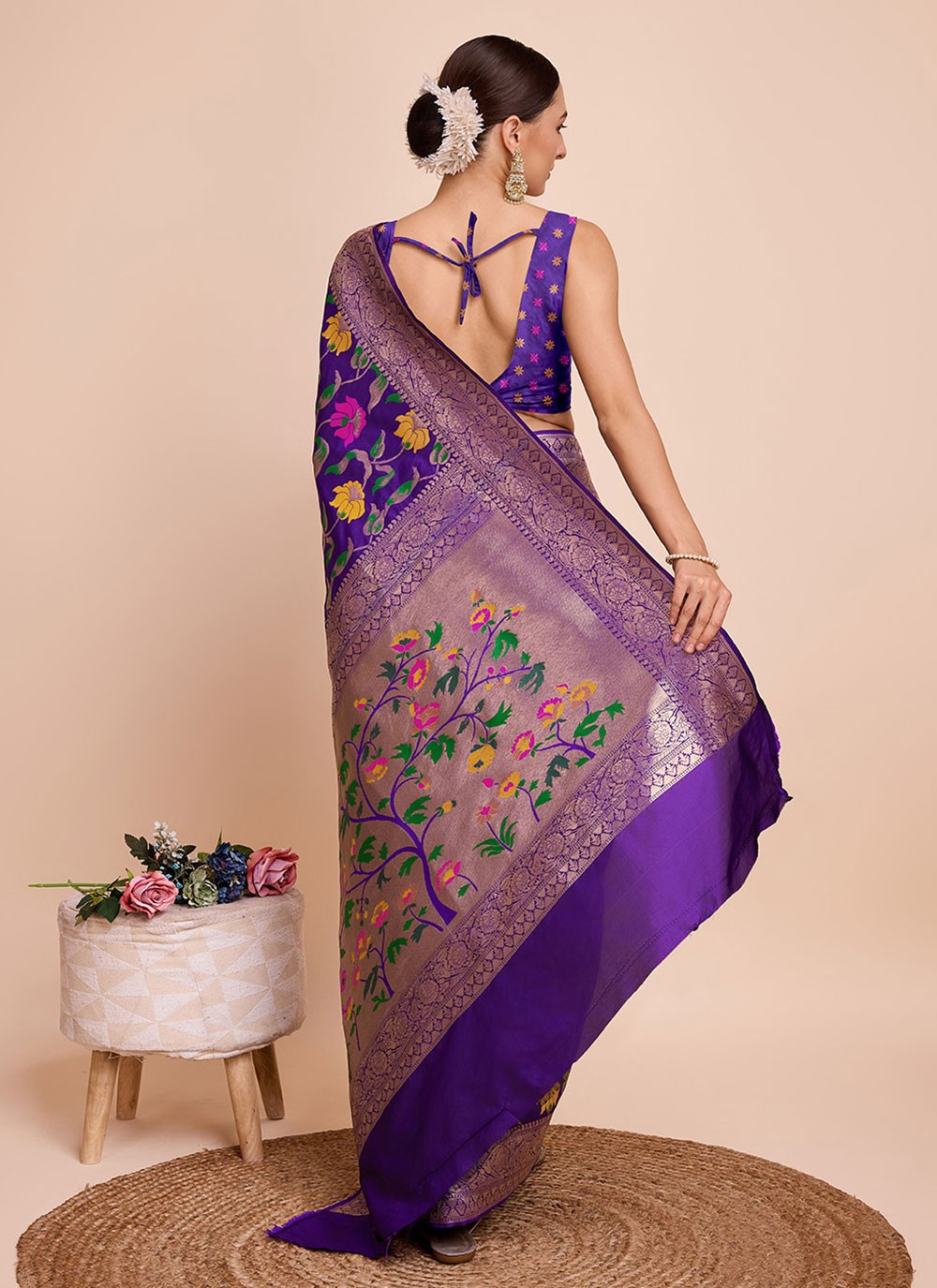 Classic Meenakari Paithni, Silk Saree - S6771