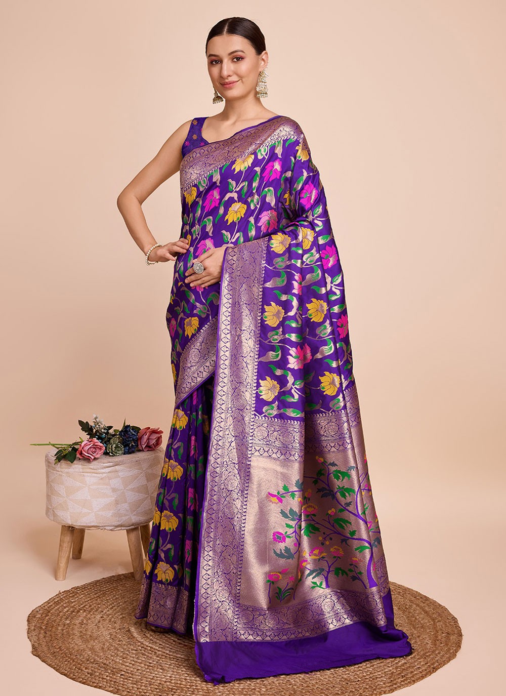 Classic Meenakari Paithni, Silk Saree - S6771