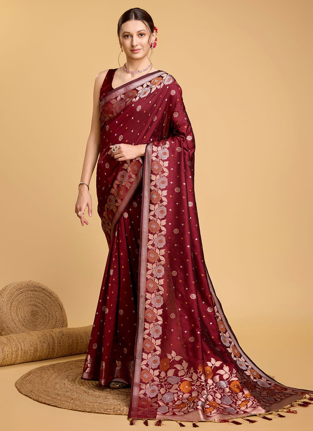 Classic Jacquard Work Silk Saree - S5657