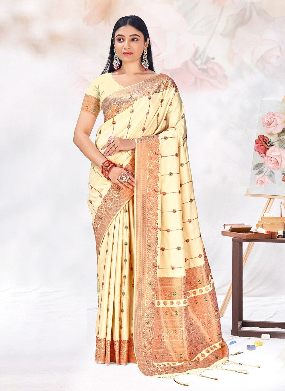 Traditional Weaving Zari Silk Saree - S6555