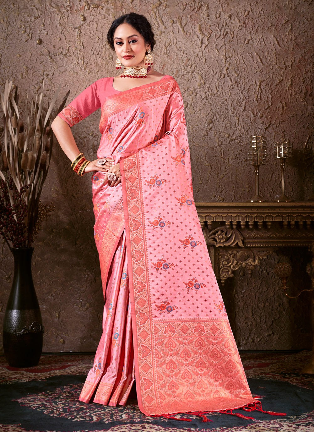Traditional Border Work Silk Saree - S5181