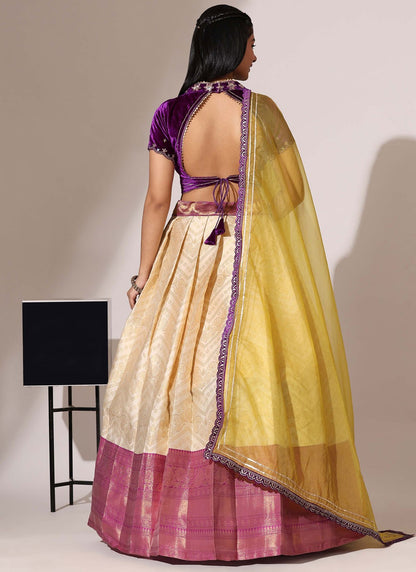 Weaving Zari Silk A - Line Lehenga - L2961
