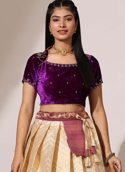 Weaving Zari Silk A - Line Lehenga - L2961