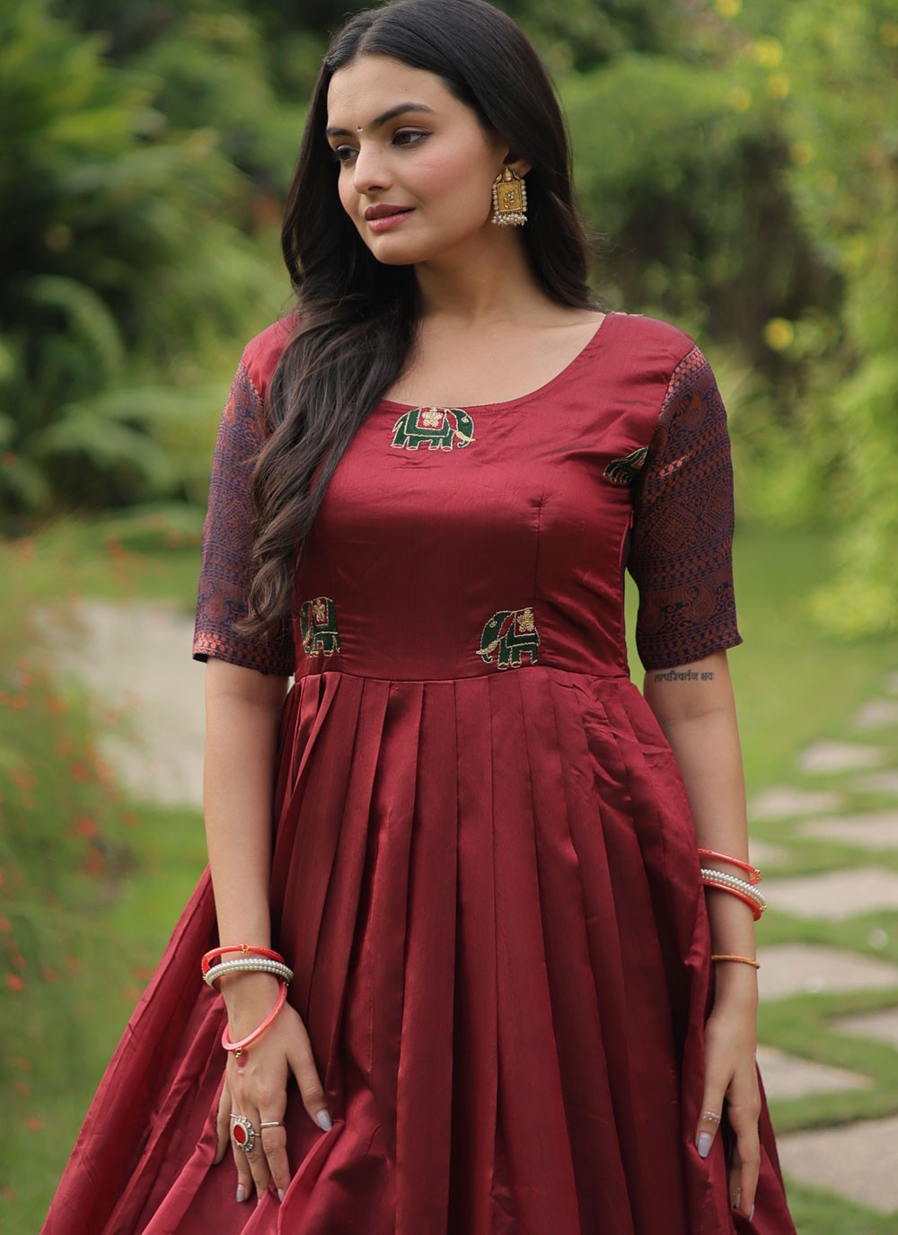 Banarasi Jacquard, Silk Gown - G1394