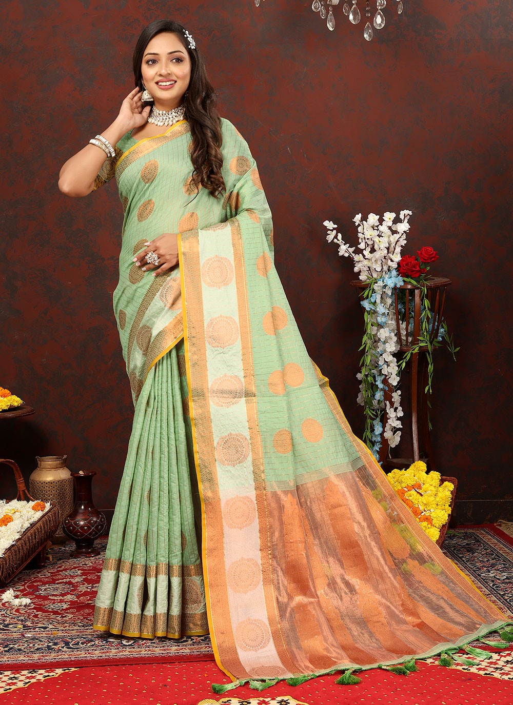 Trendy Weaving Zari Soft Cotton Saree - S4940