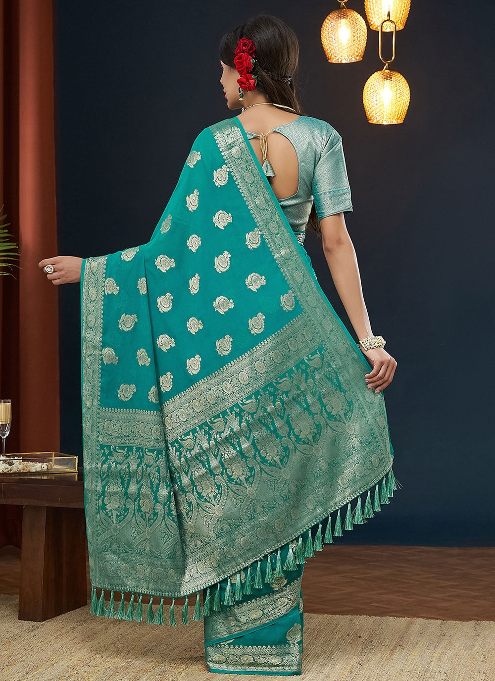 Classic Weaving Zari Georgette Saree - S7862