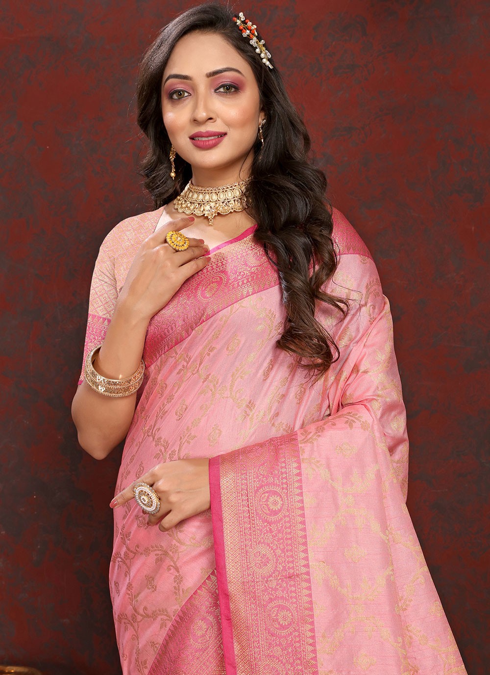 Classic Weaving Zari Katan Silk Saree - S6184