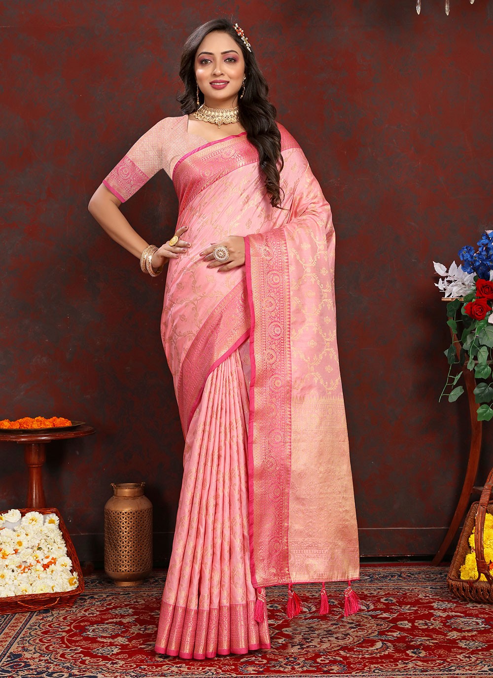 Classic Weaving Zari Katan Silk Saree - S6184