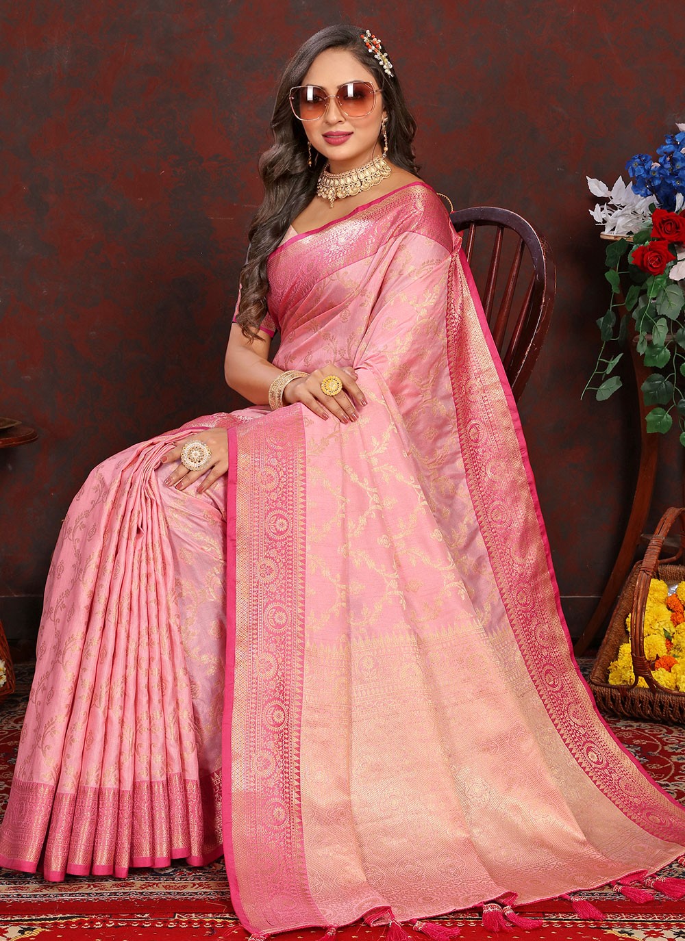 Classic Weaving Zari Katan Silk Saree - S6184