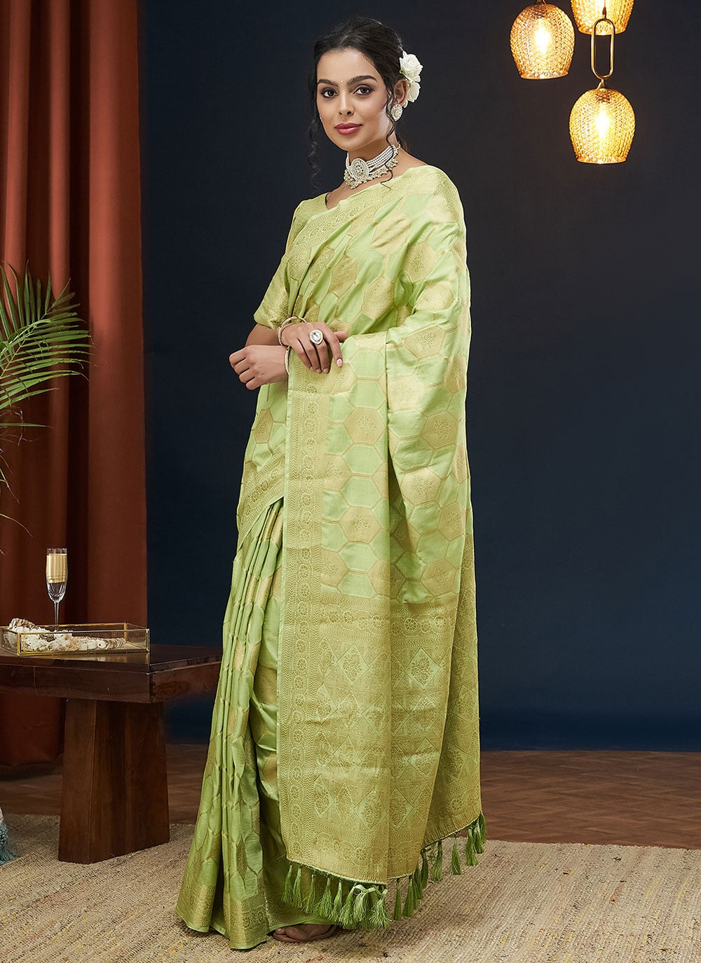 Contemporary Weaving Zari Viscose Saree - S8235