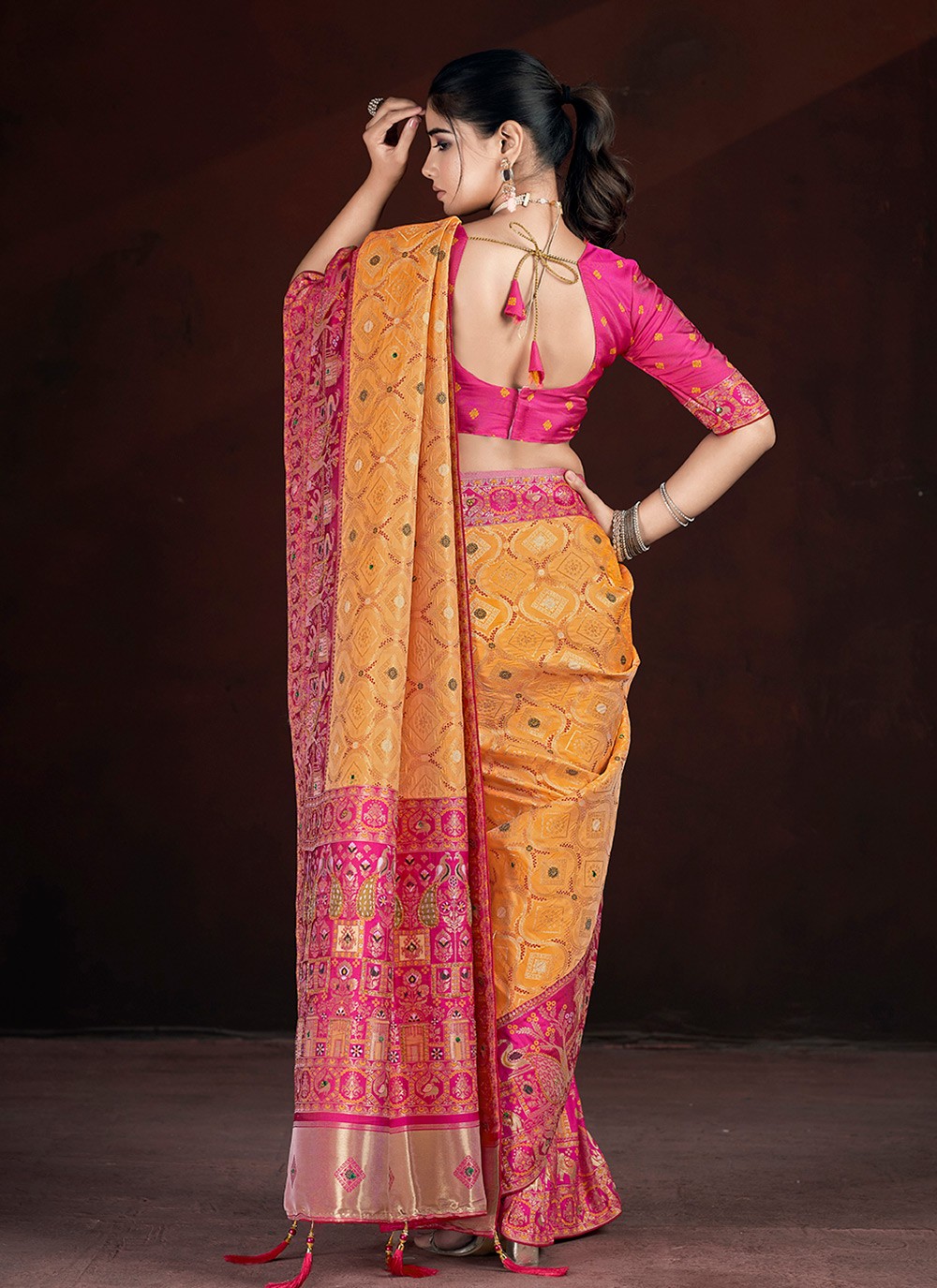 Hand Embroidery, Thread, Weaving Zari, Zari Banarasi Silk Saree - S11710