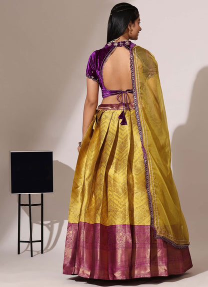 Weaving Zari Silk A - Line Lehenga - L2961
