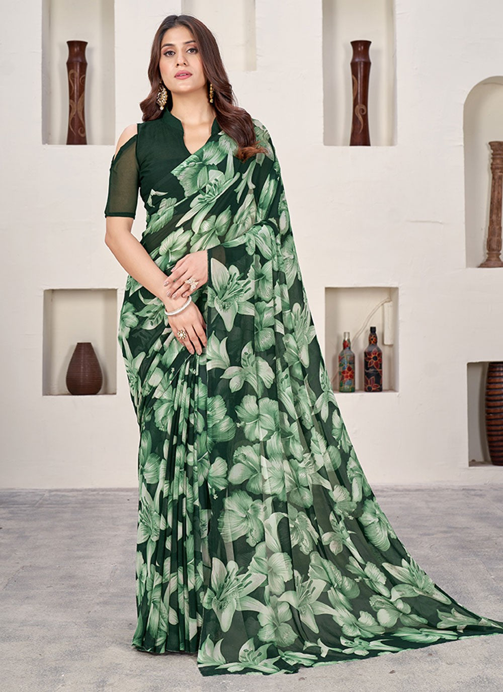 Classic Printed Weight Less Saree - S6119