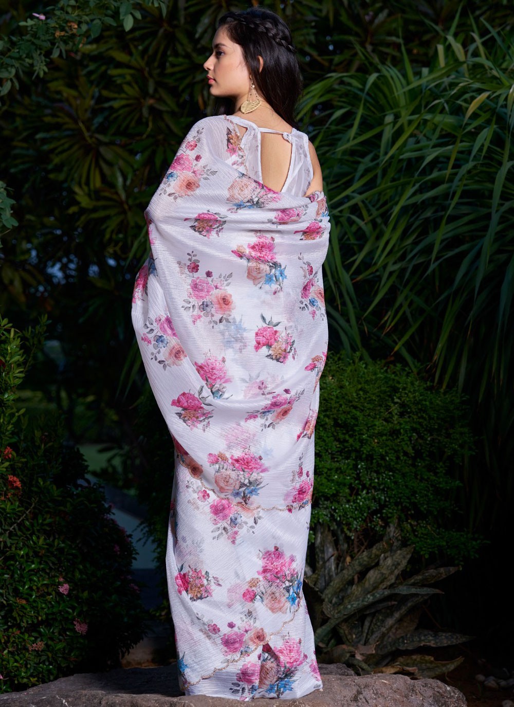 Cutdana, Printed, Swarovski Crush Saree - S11574