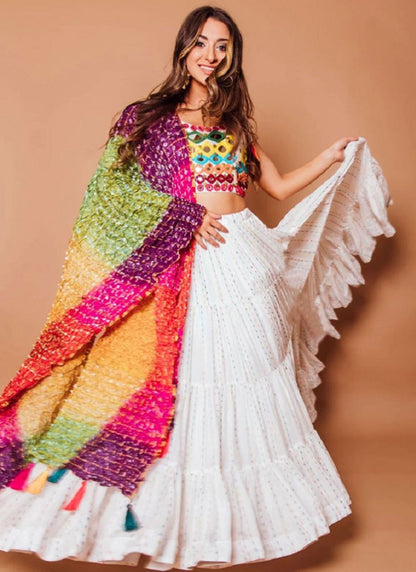 Embroidered Georgette A - Line Lehenga - L2529