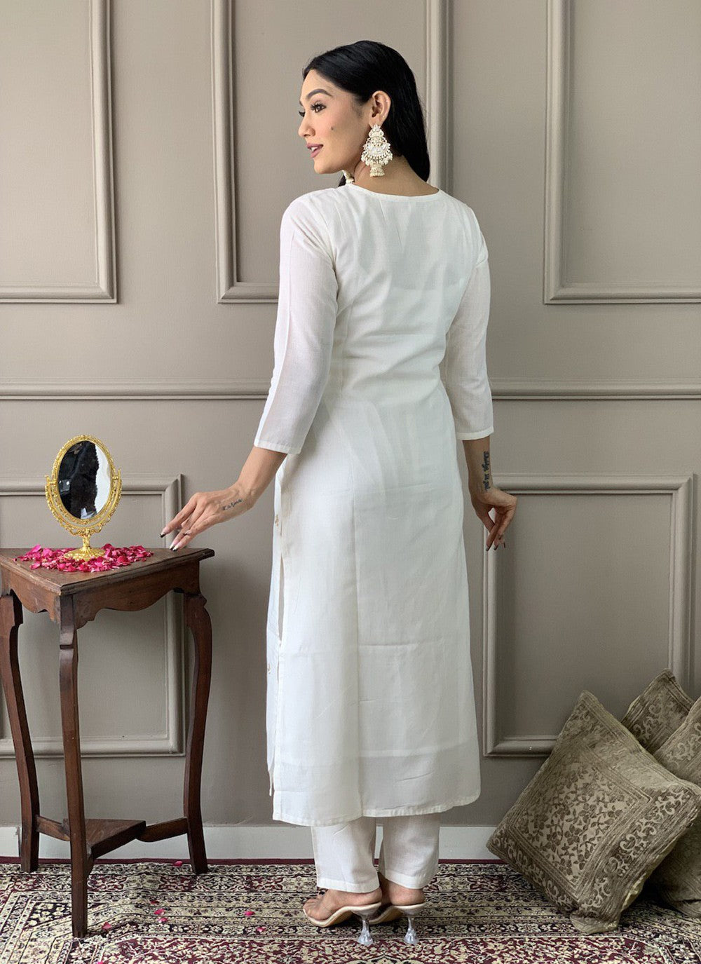 Embroidered Chanderi Salwar Suit - T4511