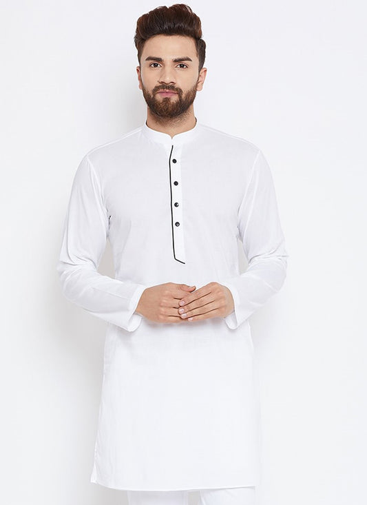 Plain Cotton White Kurta - M1944