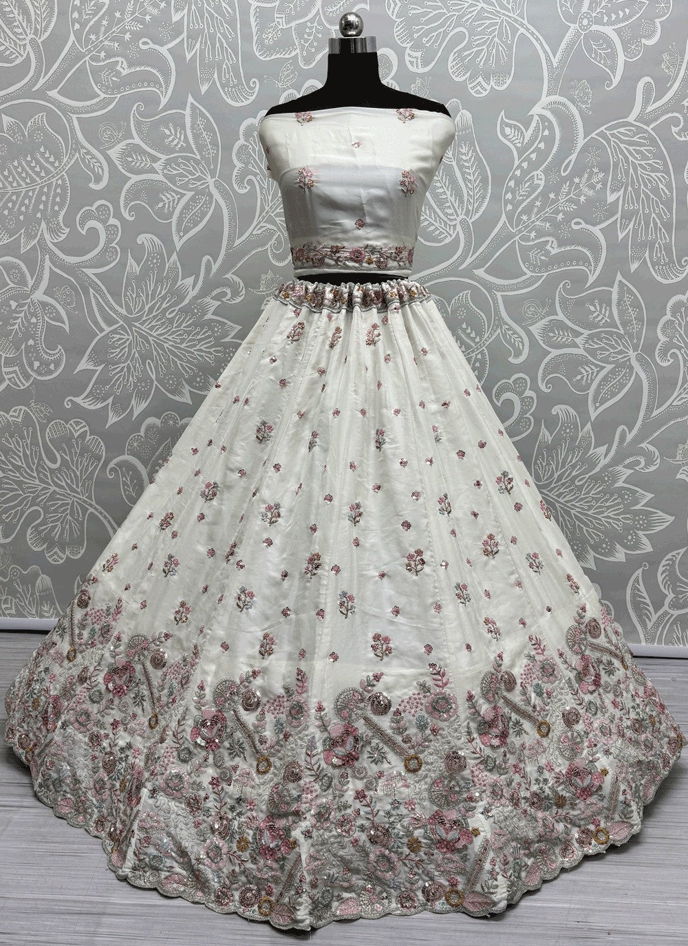 Embroidered Silk A - Line Lehenga - L2900