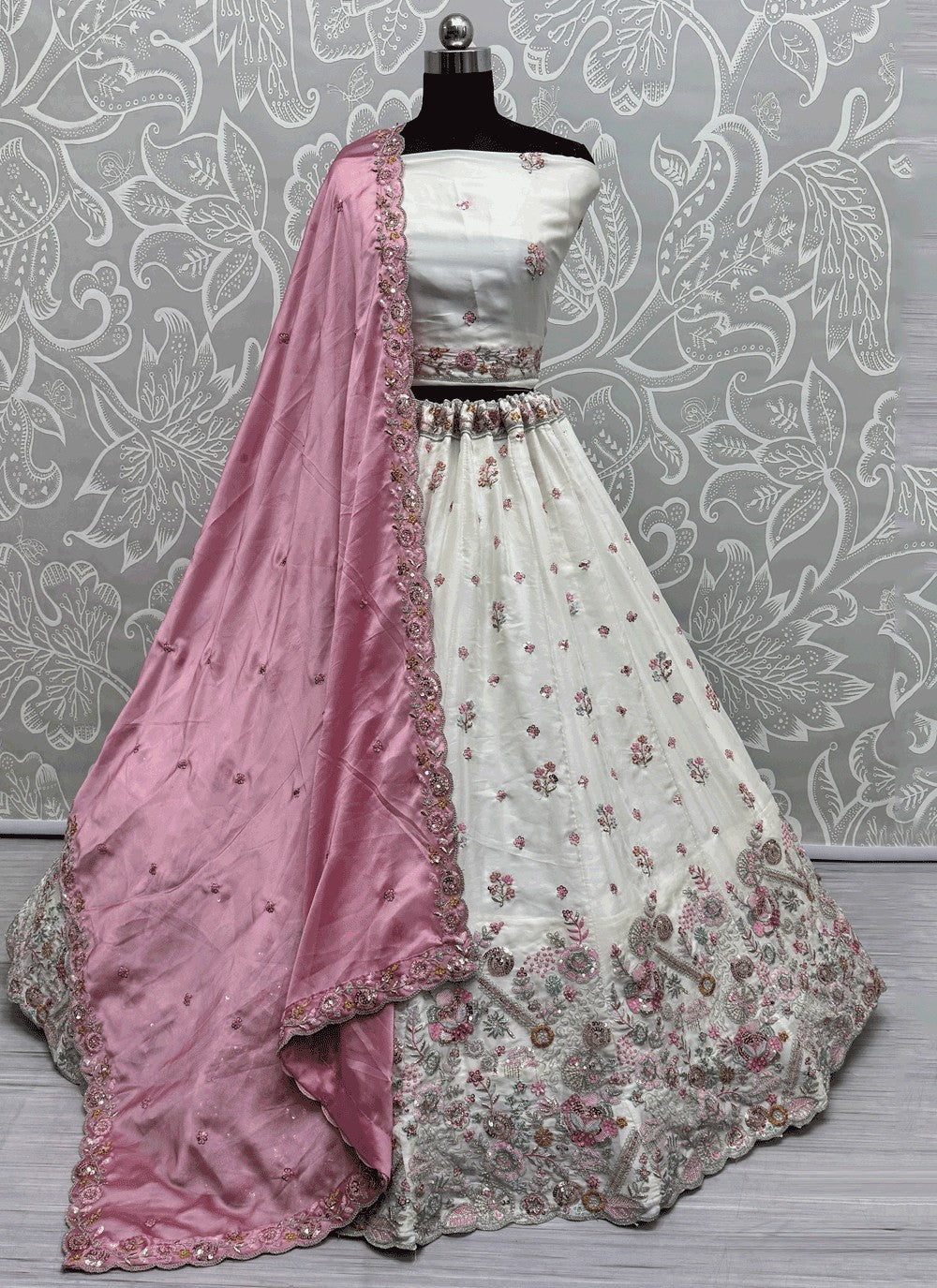 Embroidered Silk A - Line Lehenga - L2900