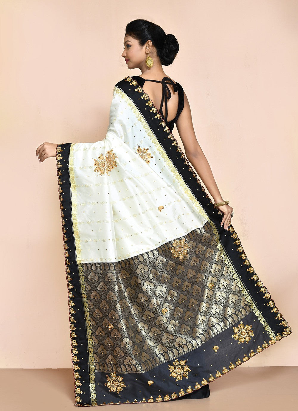 Traditional Hand Embroidery Jimmy Chu Saree - S9244