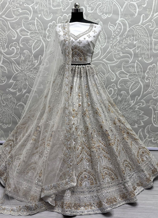 Net Mehandi & Sangeet, Reception A - Line Lehenga L3637