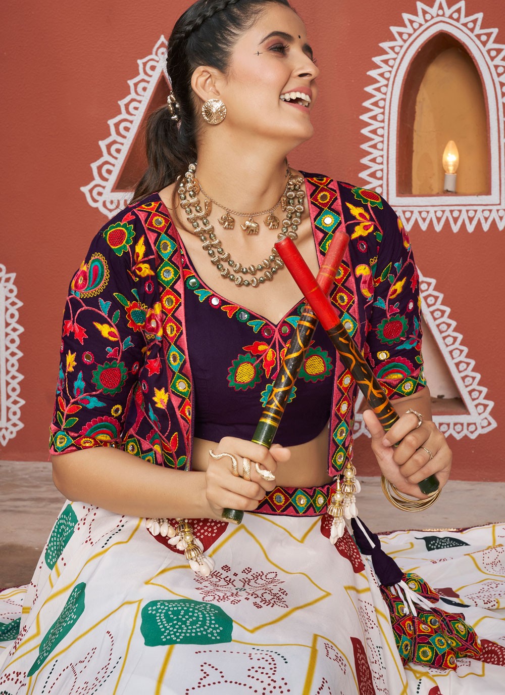 Lace Poly Silk Readymade Lehenga Choli - L2388