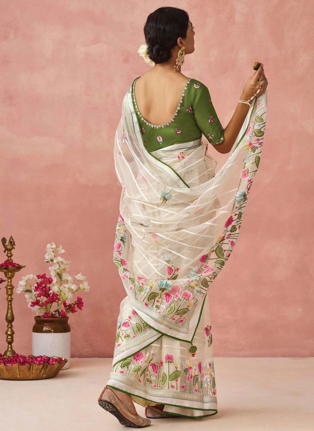 Classic Printed Brasso Saree - S7431