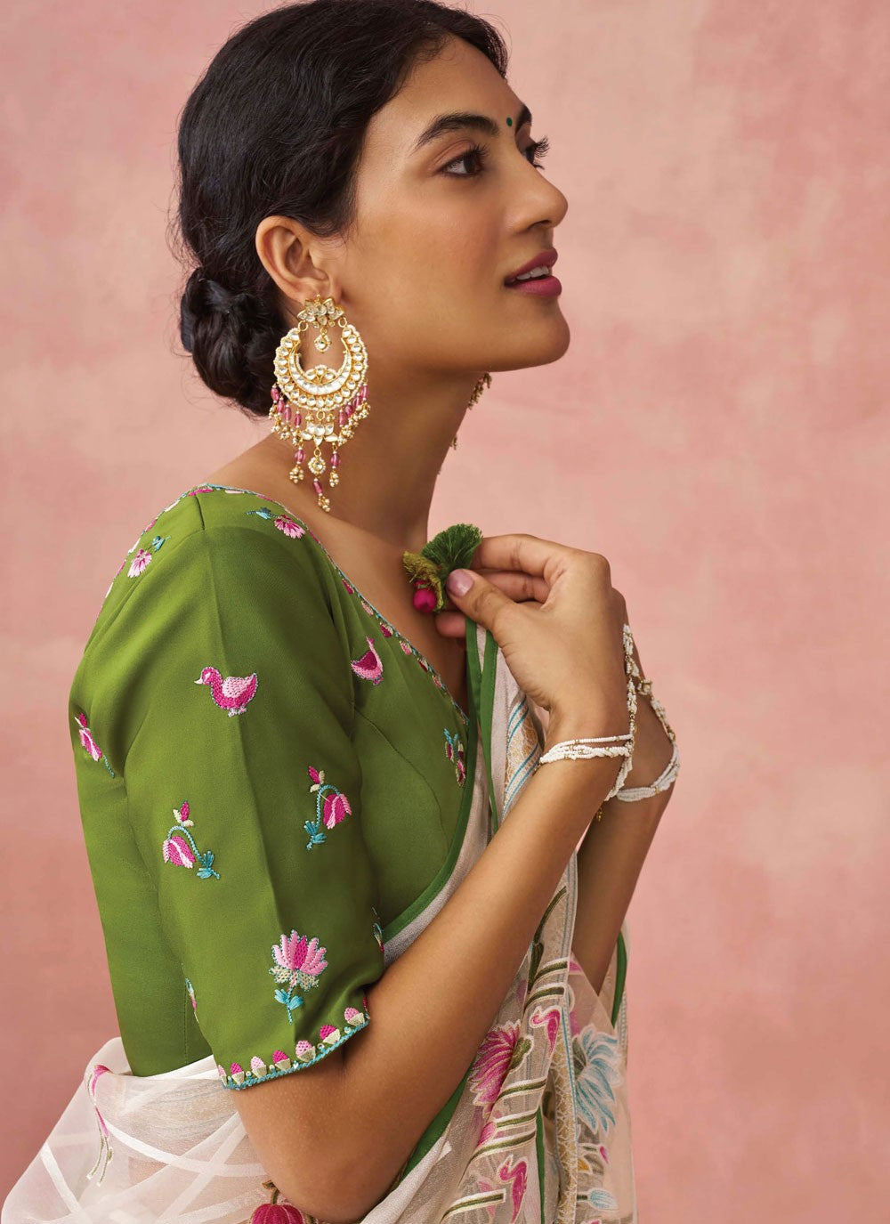 Classic Printed Brasso Saree - S7431