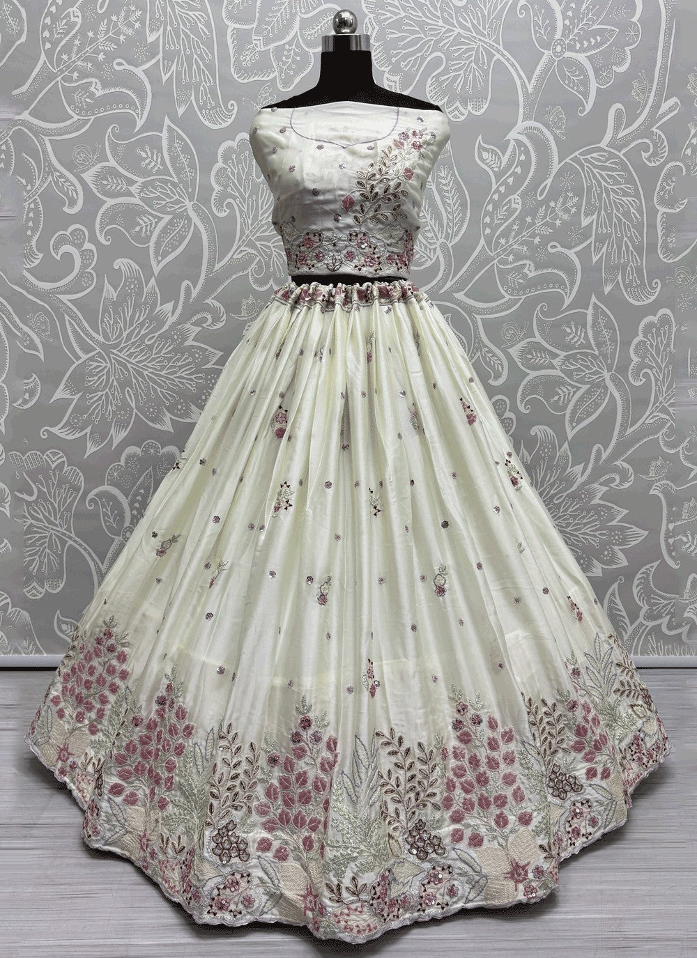 Embroidered Silk A - Line Lehenga - L2903