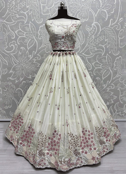 Embroidered Silk A - Line Lehenga - L2903