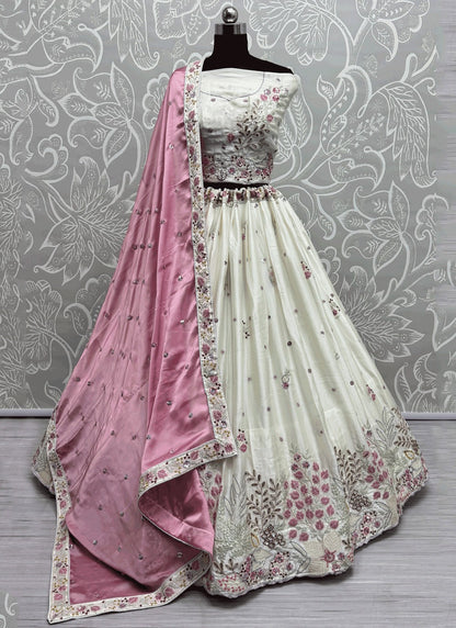 Embroidered Silk A - Line Lehenga - L2903