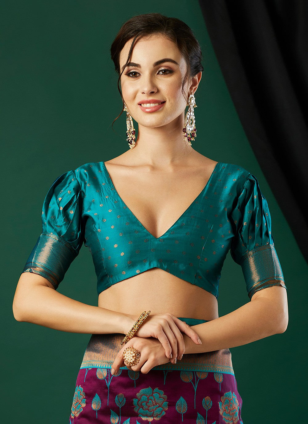 Classic Saree Woven Wine Banarasi Silk Saree S12460