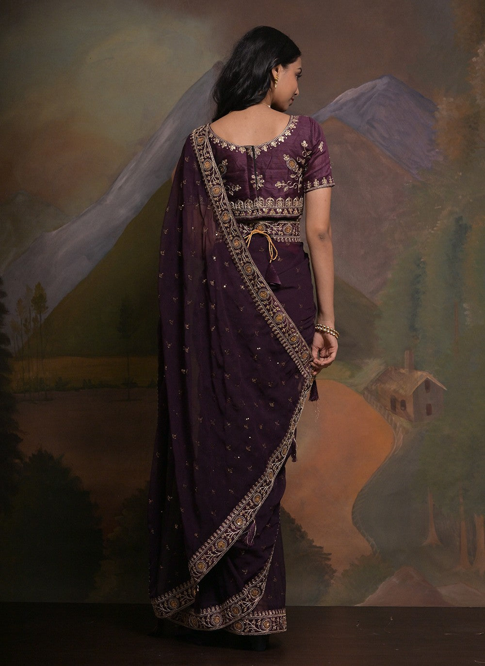 Classic Cord Georgette Saree - S5348