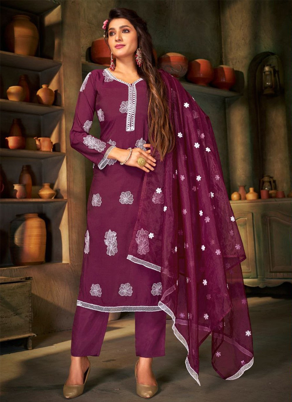 Silk Salwar Suit - T1248