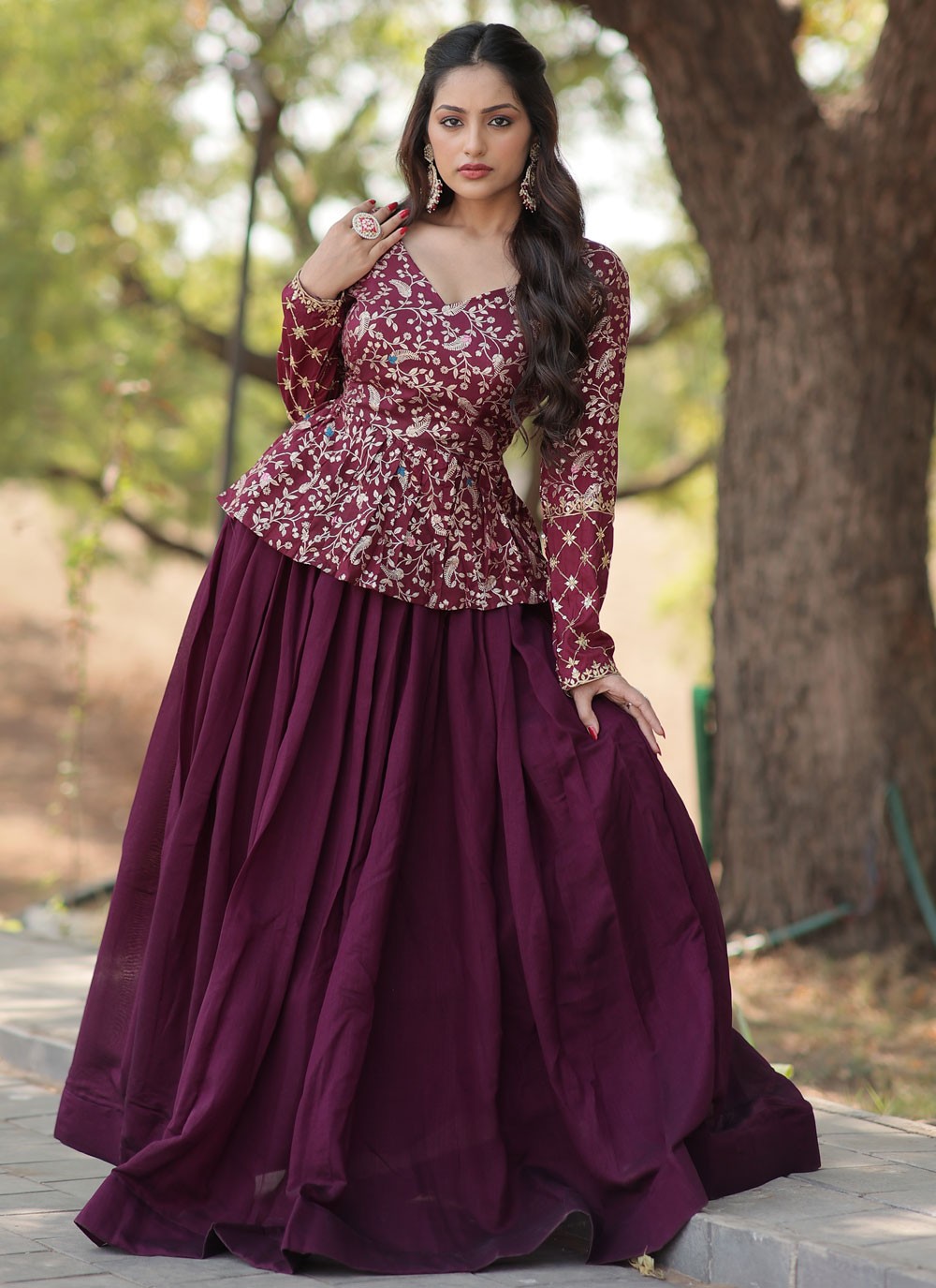 Plain Vichitra Silk Readymade Lehenga Choli - L2085