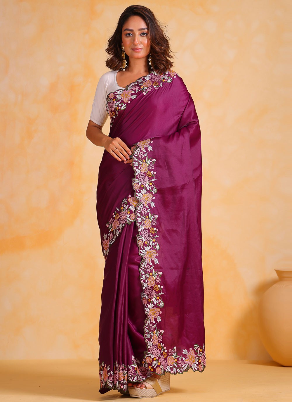 Classic Border Work Tussar Silk Saree - S6488