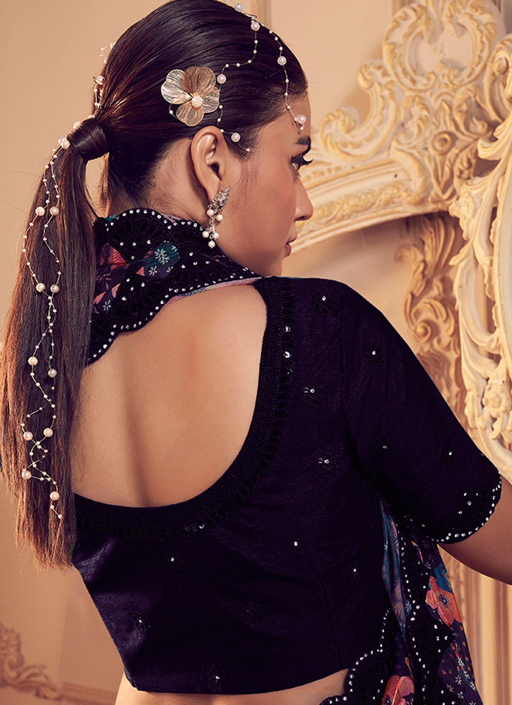 Classic Printed Fancy Fabric Saree - S6360