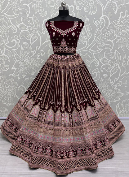 Dimond Velvet A - Line Lehenga - L2602