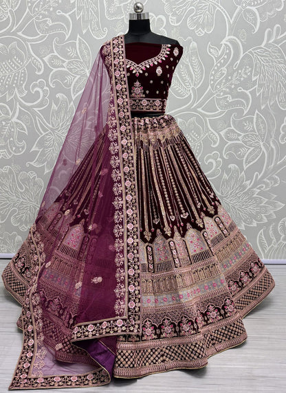 Dimond Velvet A - Line Lehenga - L2602